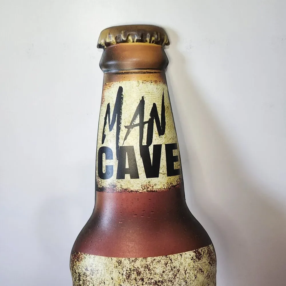 MAN CAVE Wall Mounted Metal Beer Bottle Opener & Cap Catcher 24